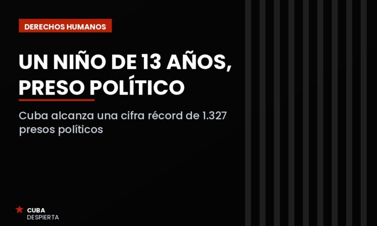 Niño de 13 años preso político en Cuba, récord de 1.327 presos políticos en 2026